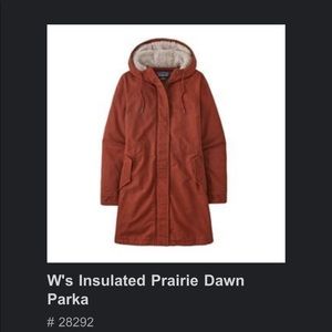 New patagonia insulated prairie dawn parka